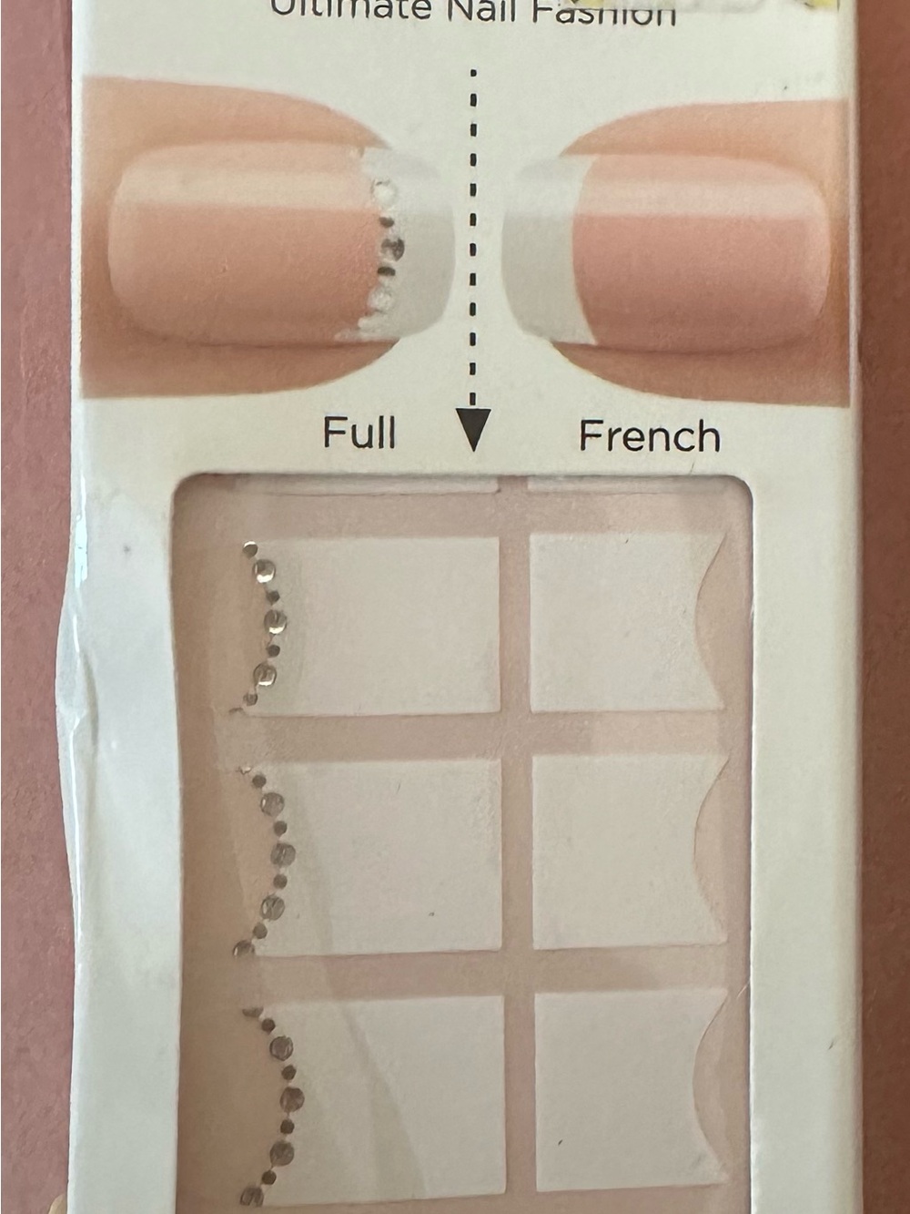 Kiss Clear French Tip Nail Stickers with Silver Rhinestones